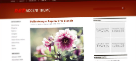 Red Accent WordPress Theme