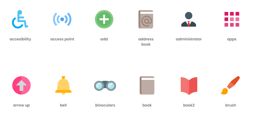 Set de iconos Material Design a color